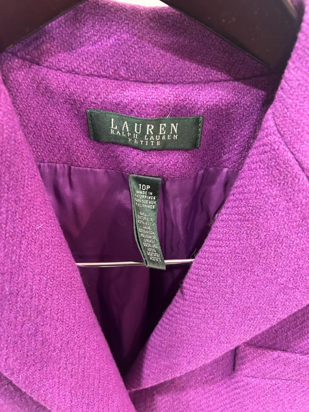 Ralph Lauren Purple Notch-Lapel Wool-Blend Blazer - Picture 2 of 3